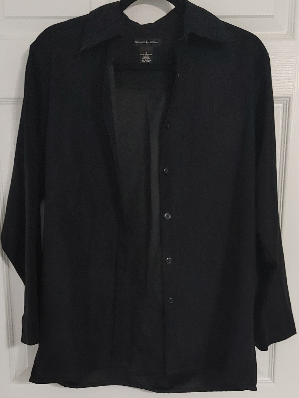 goodclothes Velvety Black Lightweight Button-Up Shirt Jacket Unisex Small